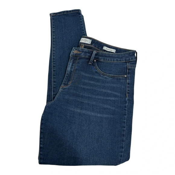 Jessica Simpson Denim - Jessica Simpson Kiss Me Mid Rise Skinny Jeans in Dark Blue Wash Size 14